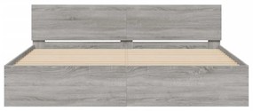 Giroletto con testiera grigio sonoma 200x200 cm