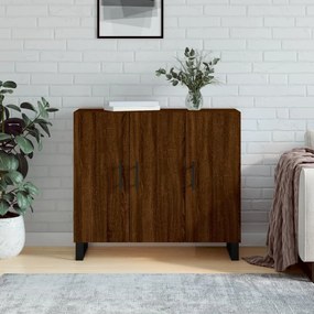 Credenza Rovere Marrone 90x34x80 Cm İn Legno Multistrato /