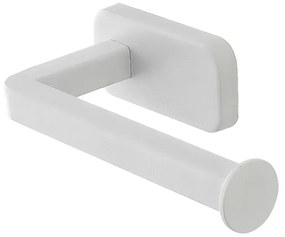 Porta rotolo wc a muro in acciaio inox bianco con doppio fissaggio