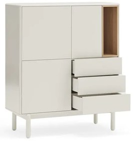 Cassettiera color crema 100x120x40 cm Corvo – Teulat