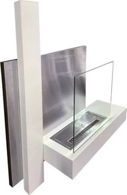 Camino a bioetanolo biocamino da parete VIENNA bianco L65 x H75 x P23