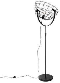 Lampada da terra industriale nera 50 cm regolabile - Hanze