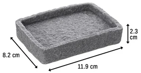 Portasapone Moderno In Resina grigio D' Appoggio Effetto Pietra