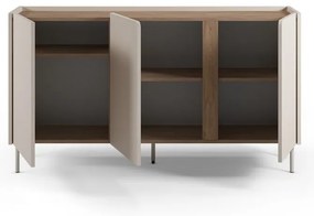 Cassettiera effetto rovere in colore crema-naturale 150x82,5x40,5 cm Lucile - Marckeric