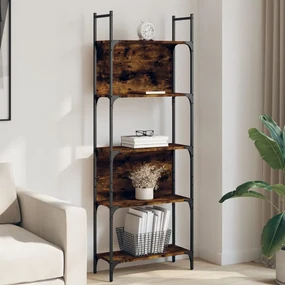 Libreria 5ripiani rovere fumo 60,5x24x166,5cm legno multistrato