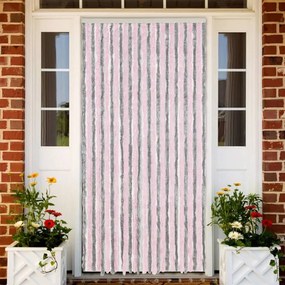 Tenda Antimosche Grigio Argento E Rosa 118x220 Cm İn Ciniglia /