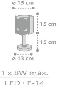 Dalber 61801N - Lampada LED per bambini DARK HERO 1xG4/4W/230V bianco/nero