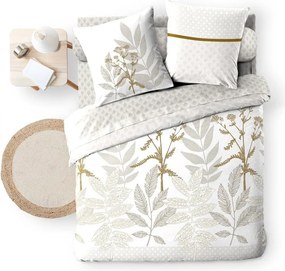 Set copripiumino e federa beige in cotone per letto matrimoniale ed esteso con lenzuolo incluso/6 pezzi 240x220 cm Raoni – douceur d'intérieur