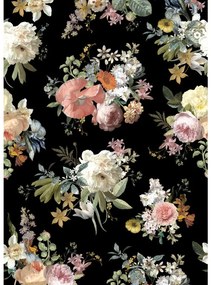 Fotomurale Fiori, nero, rosa, giallo