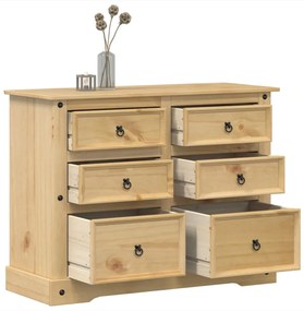 Cassettiera Corona 112x48x91 Cm İn Legno Massello Di Pino /