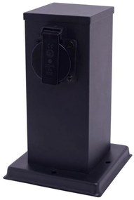 Multipresa verticale da esterno 1Z SCHUKO 230V IP44 20 cm nero