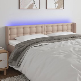 Testiera Cappuccino A Led 163x16x78/88 Cm İn Similpelle /
