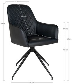 Sedia da pranzo nera in imbottito Harbo – House Nordic