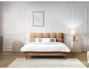 Letto matrimoniale imbottito rosa chiaro rete inclusa 180x200 cm Kumo - Bobochic Paris