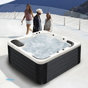 Mini Piscina "Cuba" Da 231x231 Cm Interno Midnight Opal Rivestimento Esterno Grey