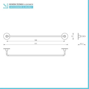 Set accessori a muro 5 pezzi in acciaio cromato e viti incluse Idea