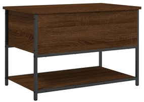 Panca portaoggetti rovere marrone 70x42,5x47 legno multistrato