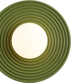 Plafoniera retrò verde con vetro opale - Lila