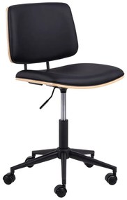 Sedia da ufficio in similpelle nera Owen - Actona