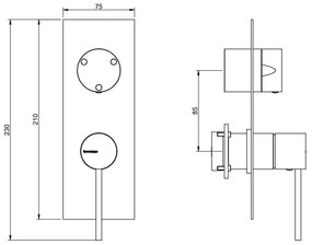 Treemme Up+ Miscelatore doccia monocomando con deviatore 3 uscite senza parte incasso cromo