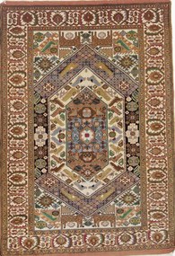 Ghuchan Tappeto 120x180 Verde (Iran) Annodato A Mano