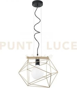 Lampadario a sospensione abraxas nera e oro 1 luce attacco e27 40,5...