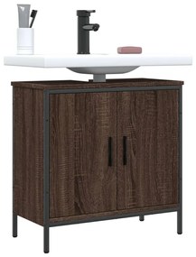 Mobile Lavabo Bagno Rovere Marrone 60x30x60cm Legno Multistrato /