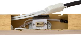 Plafoniera moderna legno ocra con LED integrato dimmerabile a 3 fasi 2700-4000K con interruttore DIP - Keane