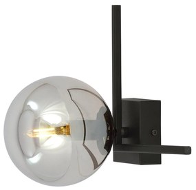 Plafoniera Moderna 1 Luce Imago 1130/1G In Acciaio Nero Vetro Fumè