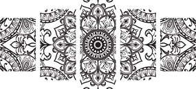 Quadri 5 pezzi – Ornamento bianco e nero