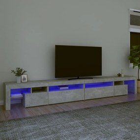 Mobile Porta Tv Con Luci Led Grigio Cemento 290x36,5x40 Cm /