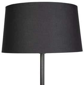 Lampada da terra intelligente nera con paralume nero 45 cm incl. WiFi A60 - Simplo
