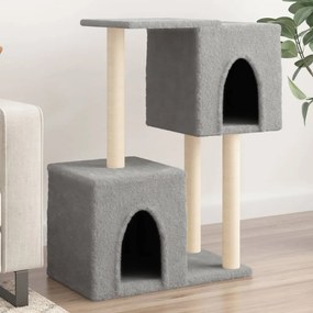 Albero Per Gatti Con Tiragraffi İn Sisal Grigio Chiaro 86 Cm /