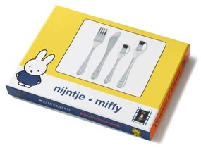 Posate per bambini in acciaio inox argento 4 pezzi Miffy Zoo - Zilverstad