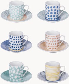 Set di 6 tazzine da caffè con piattini Marea