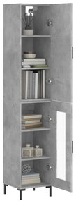 Credenza grigio cemento 34,5x34x180 cm in legno multistrato