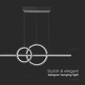 Lampadario LED a sospensione con filo LED/15W/230V 4000K 80 cm nero