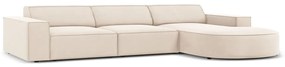 Divano angolare in velluto beige (angolo destro) Jodie - Micadoni Home