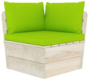 Set Divani da Giardino su Pallet 6 pz con Cuscini Legno Abete