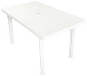 Tavolo da giardino bianco 126x76x72 cm in plastica