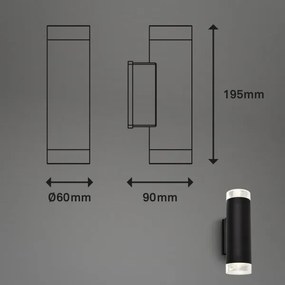 Brilo - Applique a LED da esterno 2xGU10/4,7W/230V IP44 4000K nero
