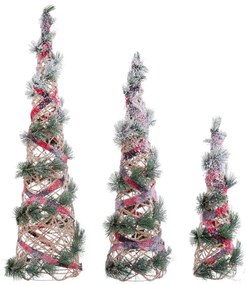 Albero di Natale Multicolore Fibra naturale 20 x 20 x 80 cm (3 Unità)