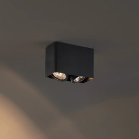 Faretto di design da superficie nero GU10 70mm 2-luci orientabile e inclinabile - Vox