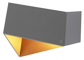 Applique da parete Fold grigio con rame