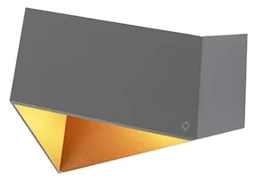 Applique da parete Fold grigio con rame