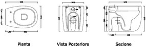 Milk Wc Scarico a terra Trasf 52x34 Antracite Matt