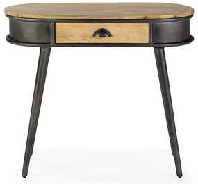 Tavolo consolle nero/di colore naturale 38x90 cm Delhi – MOME