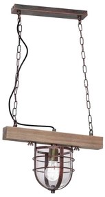 Lampadario a sospensione con catena ANDER 1xE27/60W/230V marrone chiaro