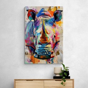 Quadro su tela – Rinoceronte con imitazione di pittura