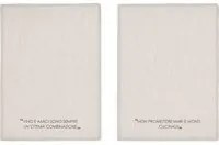 Set 2 strofinacci 45x65 cm tortora con scritta in misto cotone